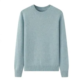 women's blue cashmere chunky sweater