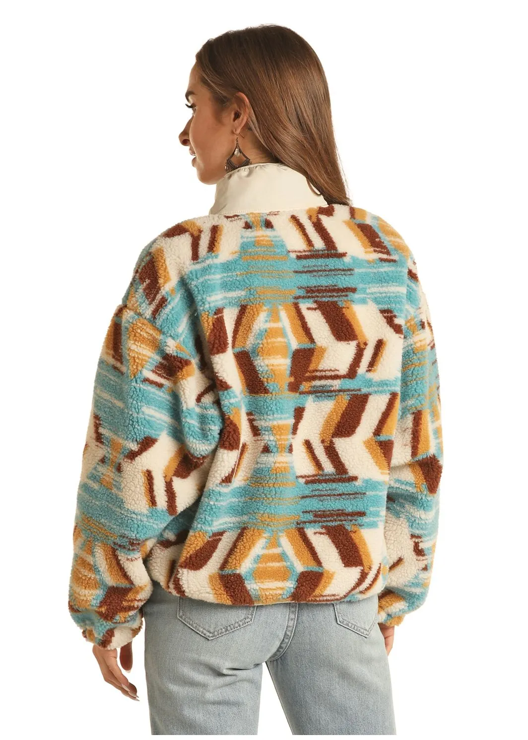 Women's Rock & Roll Abstract Print Sherpa