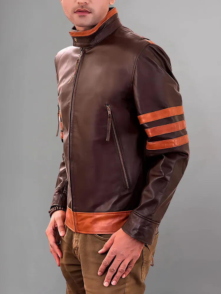 X-Men Origins Wolverine Logan Dark Brown Leather Jacket