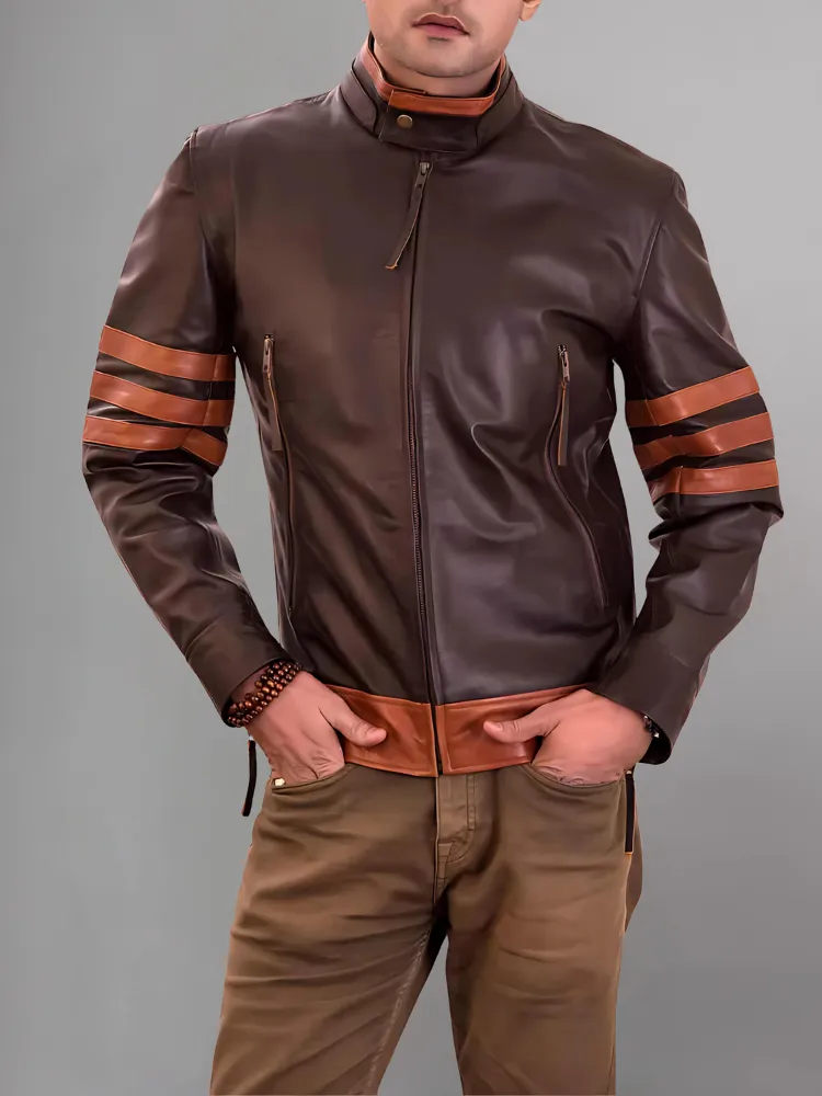 X-Men Origins Wolverine Logan Dark Brown Leather Jacket